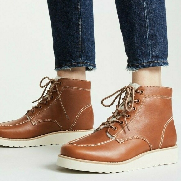 Vince Shoes - 🆕Vince Platform Shearling Brown Lace-Up Boots